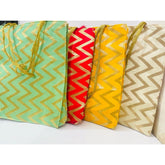 Zig Zag Print Handbags for Return Gifts, Lehriya With Gota Traditional for Return Gift Bags Wedding Gifts, Return Favour, Anniversary Gift